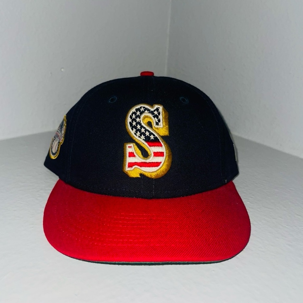 Seattle Mariners New Era 7 1/4 Fitted Hat Stars And Stripes
